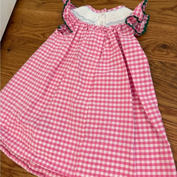 Classic Whimsy Sea Turtle Smocked Dress Pink Gingham Size 12M - Picture 5 of 11